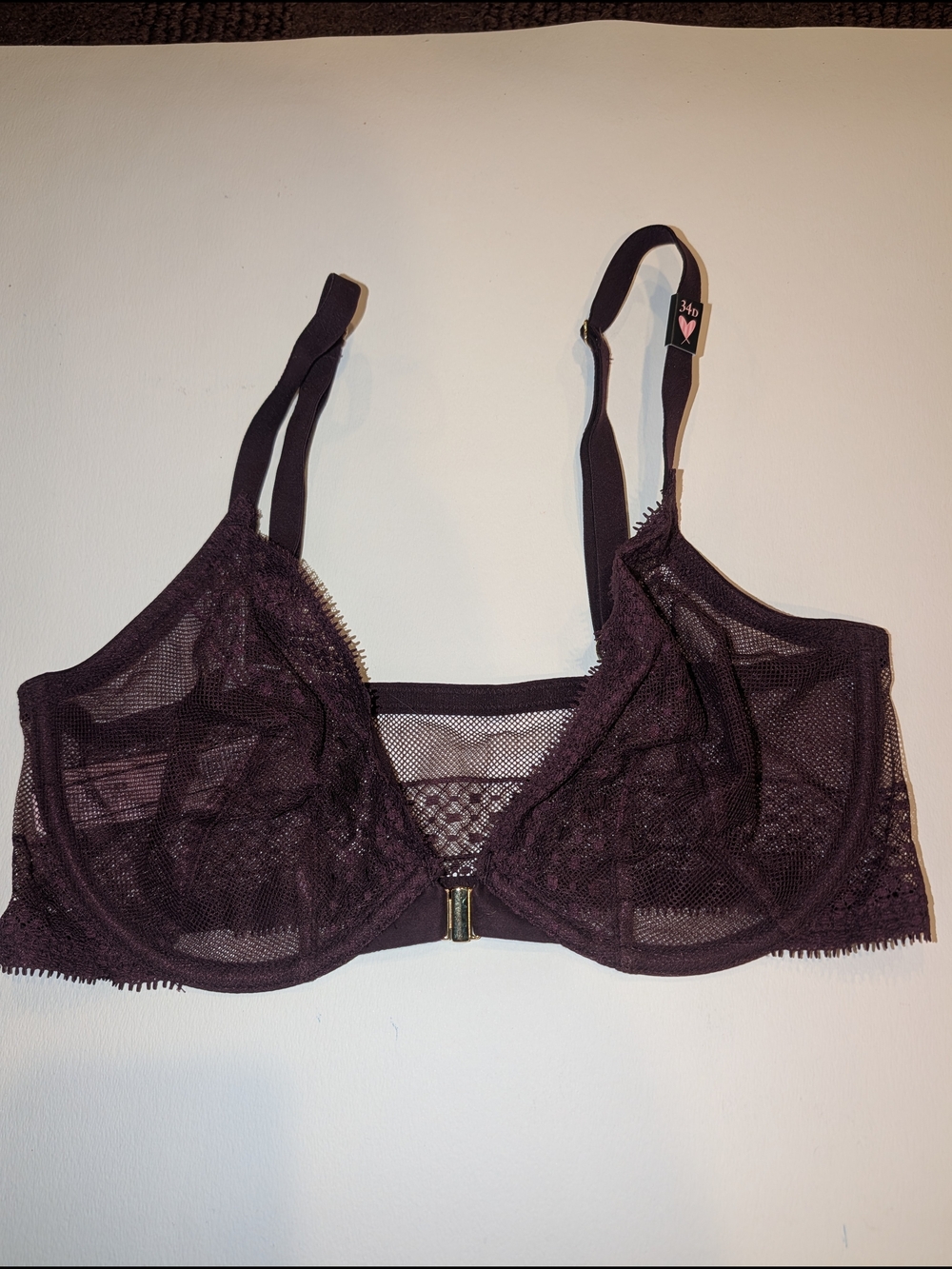VS Lace Underwire Bra in Deep Plum